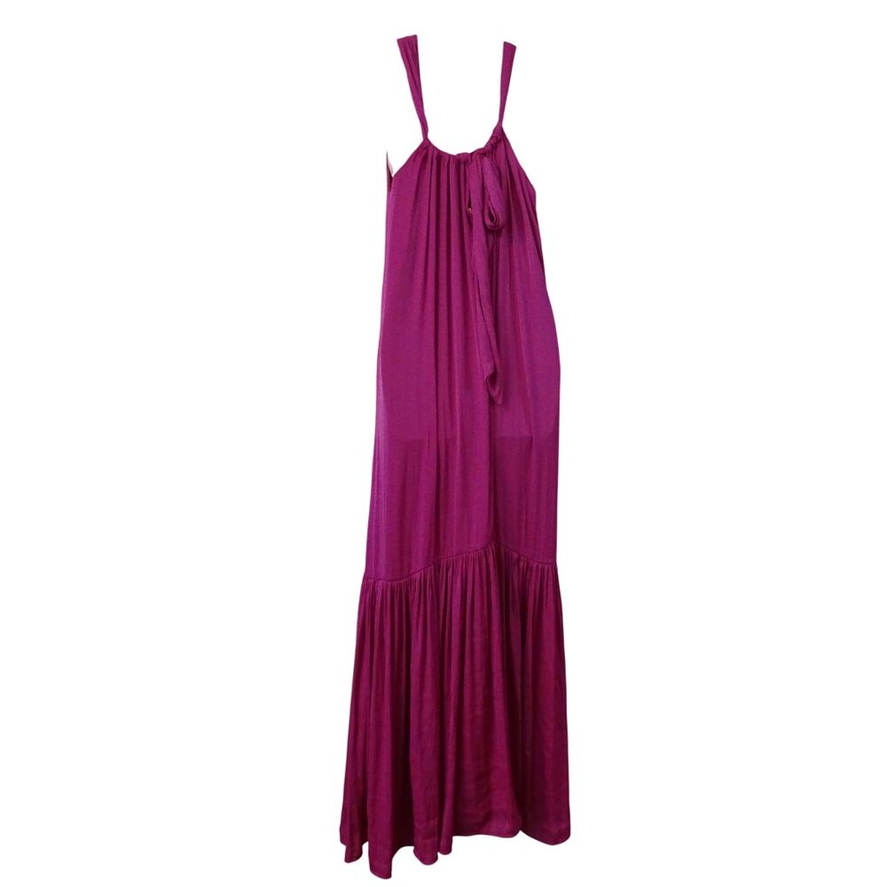 Banana Republic Purple Sleeveless Halter Maxi Dress Women Size S TALL Flowy FLAW - Picture 6 of 13